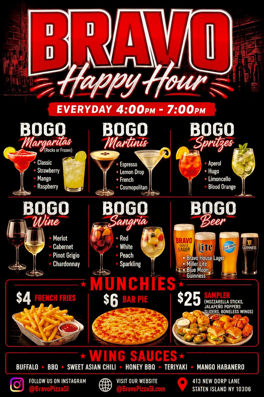 Bravo Pizzeria Happy Hour Menu